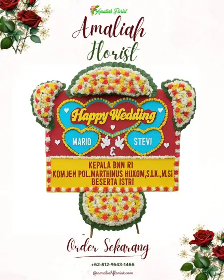 Papan Bunga Pernikahan Tiro Sompe